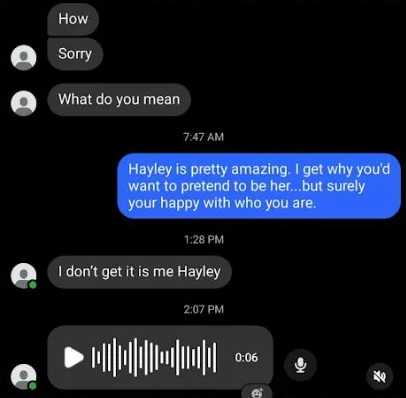 Illustration of an AI voice cloning scam call script showing the cloned family member voice followed by a fake lawyer demanding payment
