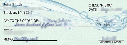 Side-by-side comparison of an original check and a check that has been washed and rewritten with a different payee and a much larger dollar amount