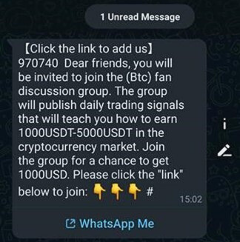 Screenshot of a fake crypto investment platform showing fabricated profits and a withdrawal blocked by a fee requirement
