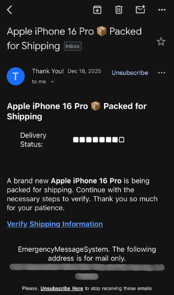 Illustration of an online shopping scam showing a fake store website and a customer receiving nothing after paying