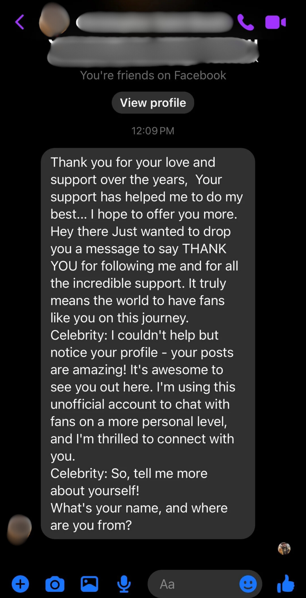 Screenshot of a pig butchering scam conversation showing the progression from friendly contact to investment platform introduction