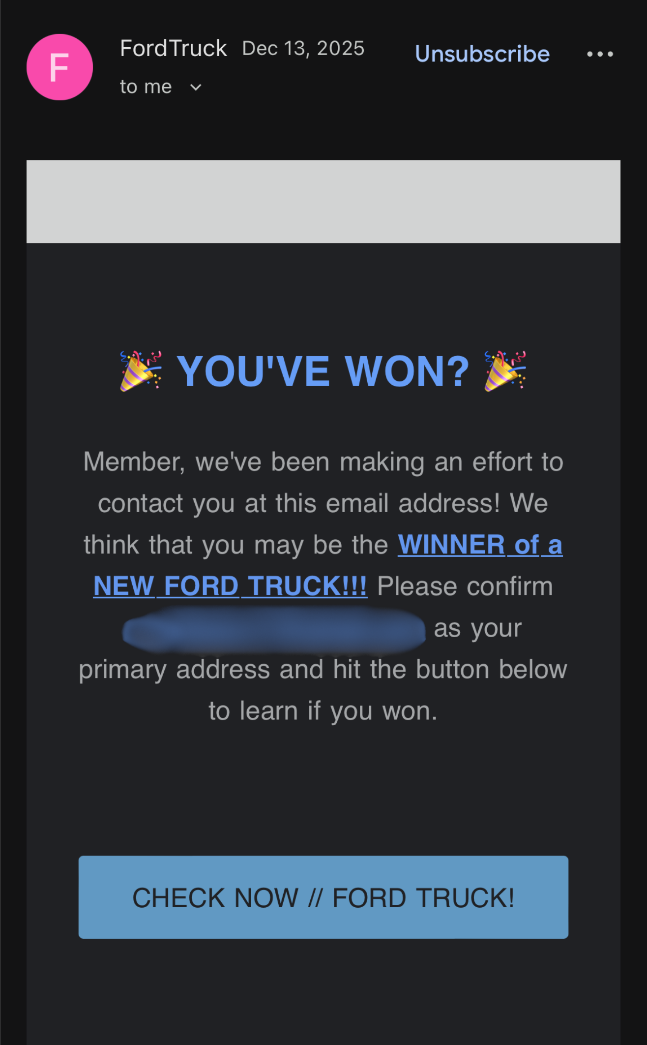 Illustration of a sweepstakes scam showing a fake prize notification and request for fees to claim winnings